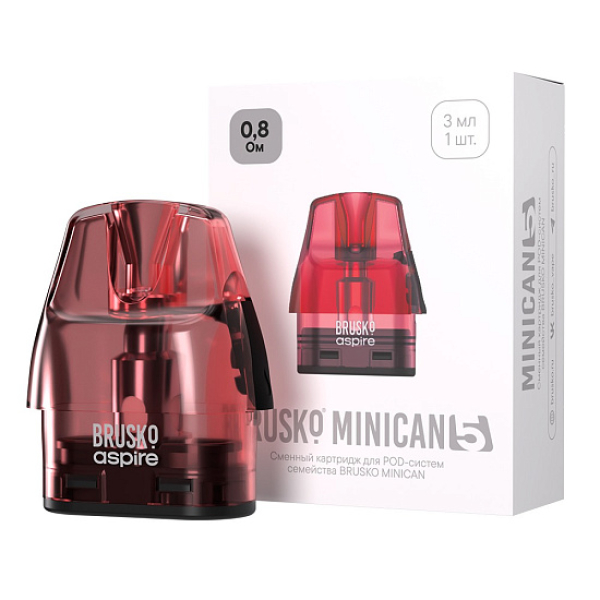 Картридж Brusko Minican 5 3 Мл 08 Ом Красный Red Упак. 1 Шт. в Петропавловске-Камчатском
