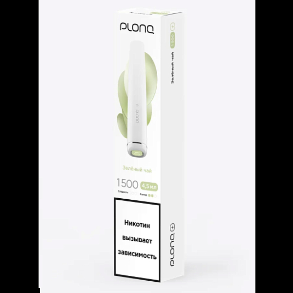 Электронка Plonq Plus 1500 Зеленый Чай 1500 затяжек в Петропавловске-Камчатском
