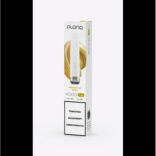 Электронка Plonq Plus Pro 4000 Черный Чай Юдзу 4000 затяжек в Петропавловске-Камчатском